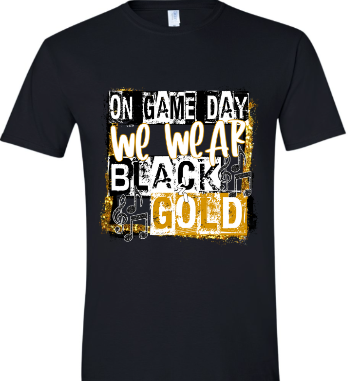 On Game Day We Wear Black & Gold (Music Notes)