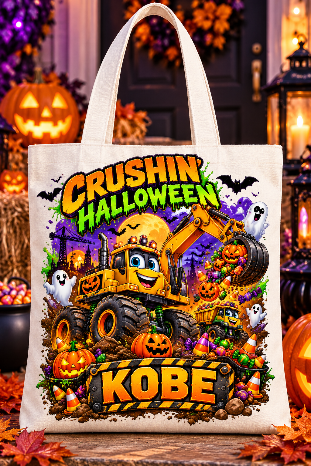 Crushin’ Halloween Personalized Trick-or-Treat Tote