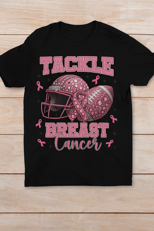 Bling Tackle Breast Cancer T-Shirt