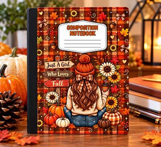 Fall Girl Vibes Composition Notebooks