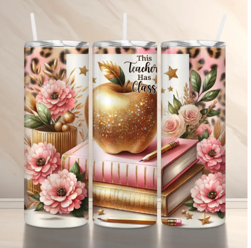 This Teacher Has Class 20oz Skinny Tumbler
