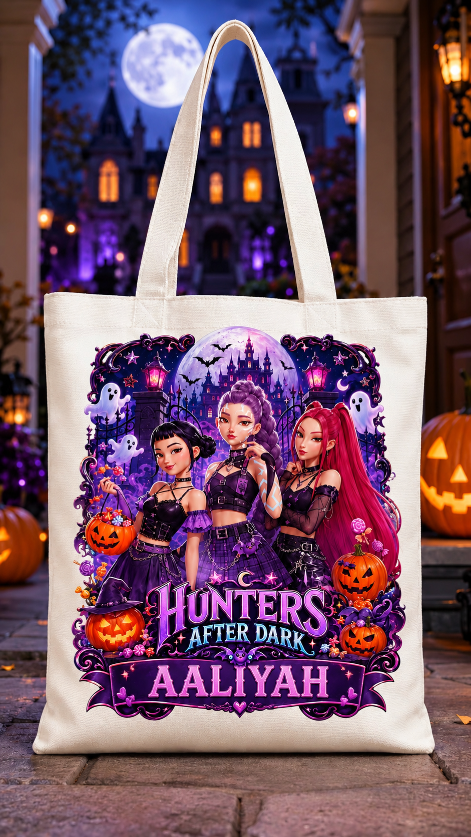 Hunters After Dark Personalized Halloween Tote