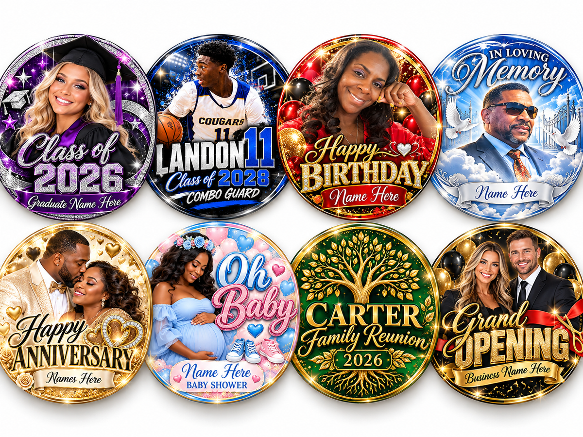 Personalized 3-Inch Photo Buttons